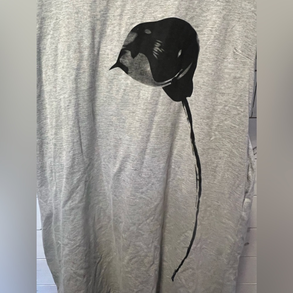 Ning Meng Gray T-shirt Dress Flower on Front Size XXL - Picture 2 of 4